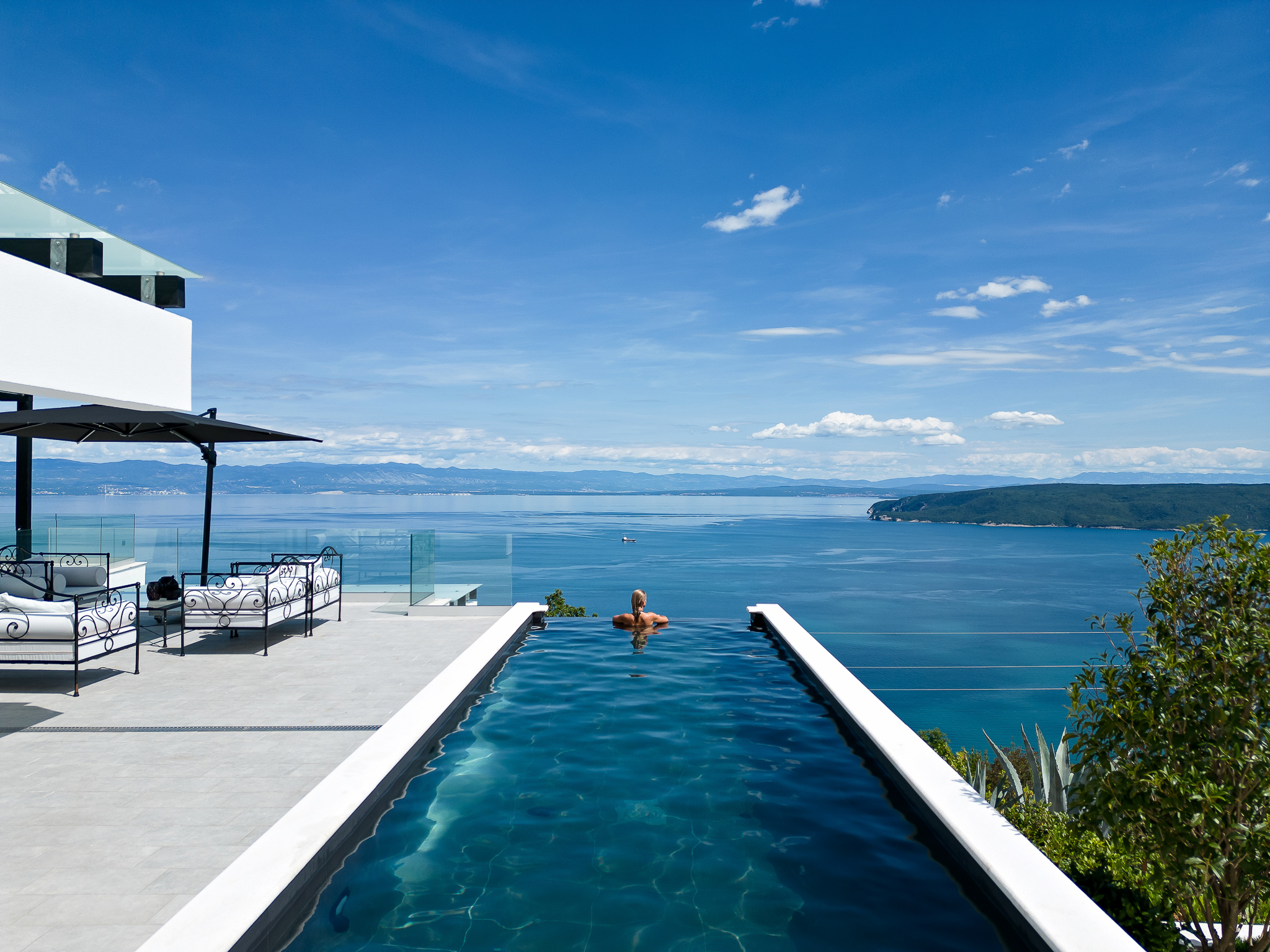 Villa Sentio Croatia in the Daytime Pool and Seating Area